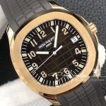 Replica Patek Philippe Aquanaut 5167r 001 3k Factory Brown Rubber Strap (4)