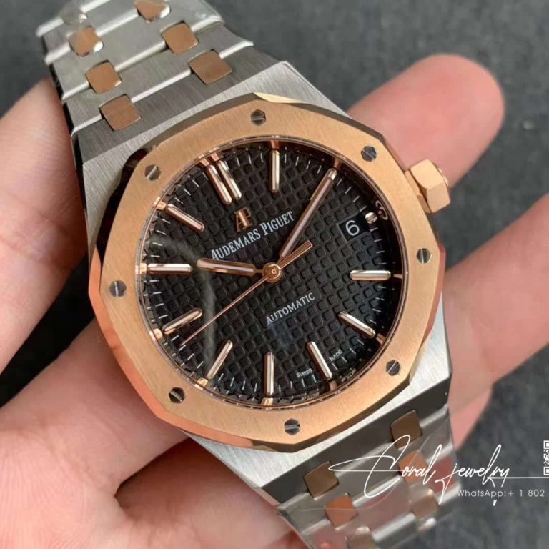 Replica Audemars Piguet Royal Oak 15400 Jf Factory Rose Gold Black Dial (2)