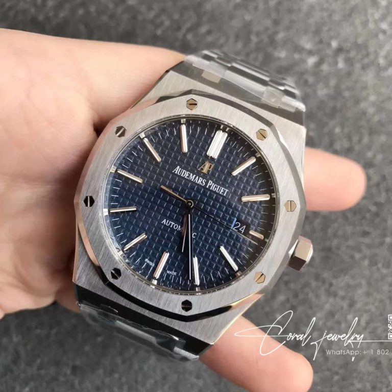 Replica Audemars Piguet Royal Oak 15450st.oo.1256st.03 Aps Factory Silver Case Blue Dial (2)