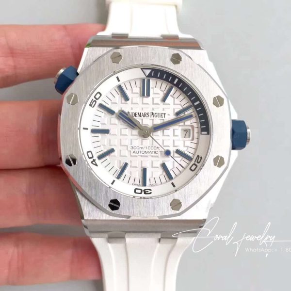 Replica Audemars Piguet Royal Oak Offshore Diver 15710st.oo.a010ca.01 Jf Factory White Dial (1)