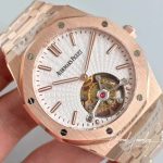 Replica Audemars Piguet Royal Oak Rose Gold Tourbillon Extra Thin 26522 R8 Factory White Dial (4)