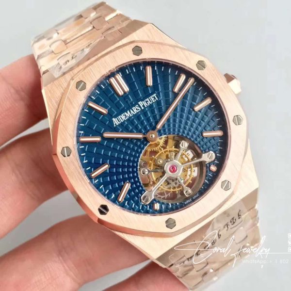 Replica Audemars Piguet Royal Oak Tourbillon Extra Thin 26522 R8 Factory Blue Dial (2)