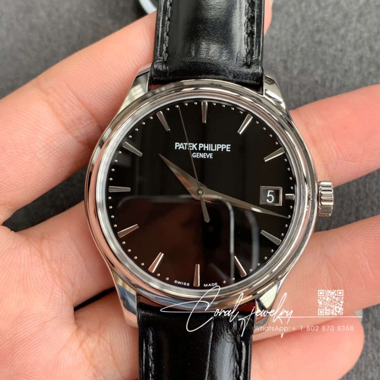 Replica Patek Philippe Calatrava Automatic Date Black Dial Watch 5227g 010 Zf Factory Flip Back Version (1)