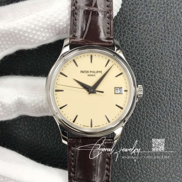 Replica Patek Philippe Calatrava Automatic Date White Dial Watch 5227 Zf Factory Flip Back Version (1)