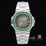 Replica Patek Philippe Nautilus 5711 Gr Factory Green Diamond Bezel (1)