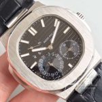 Replica Patek Philippe Nautilus 5712g 001 Gr Factory Black Leather Strap (4)