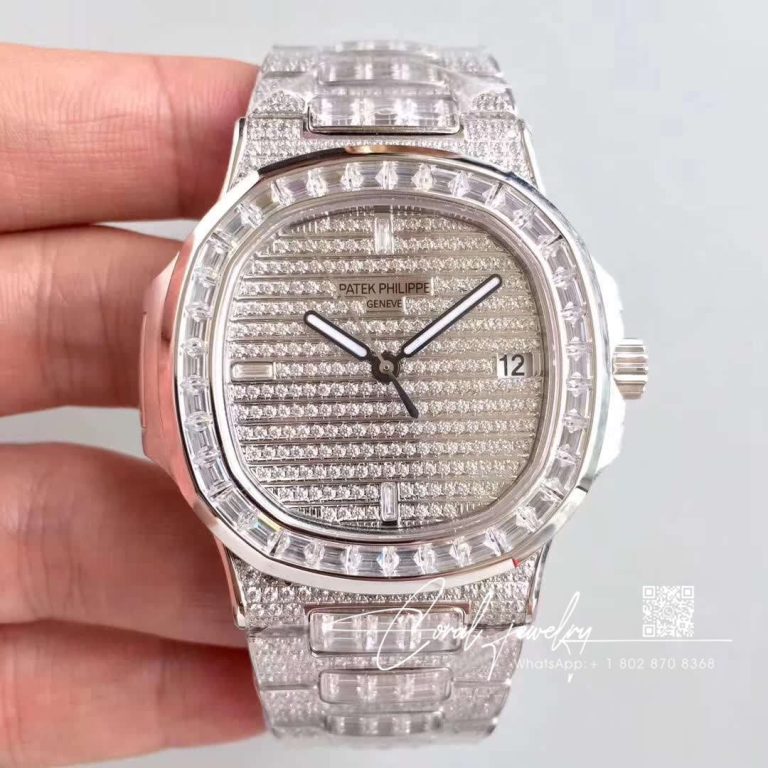 Replica Patek Philippe Nautilus Jumbo 57191g 001 Diamonds Dial (1)