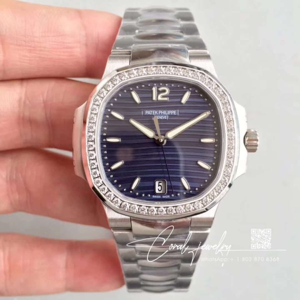 Replica Patek Philippe Nautilus Ladies 70181a 010 Pf Factory Blue Dial (1)