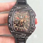 Replica Richard Mille Rm 011 Kv Factory Black Rubber Strap (1)