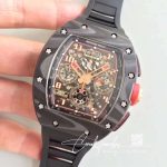 Replica Richard Mille Rm 011 Kv Factory Black Rubber Strap (3)