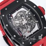 Replica Richard Mille Rm 055 Bbr Factory Red Rubber Strap (8)