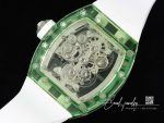 Replica Richard Mille Rm 56 01 Tourbillon Rm Factory Green Transparent Case Rubber Strap (9)