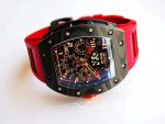 Replica Richard Mille Rm011 Lotus F1 Team Romain Grosjean Kv Factory Forged Carbon Black Skeleton Dial (2)