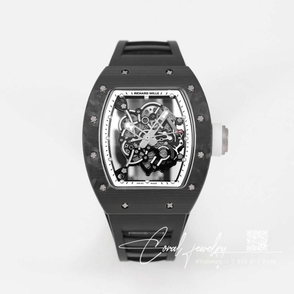 Replica Richard Mille Rm055 Ntpt Bbr Factory Black Rubber Strap (1)