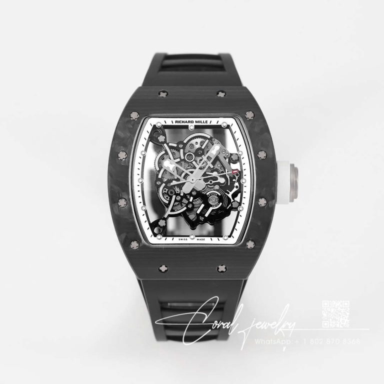 Replica Richard Mille Rm055 Ntpt Bbr Factory Black Rubber Strap (1)