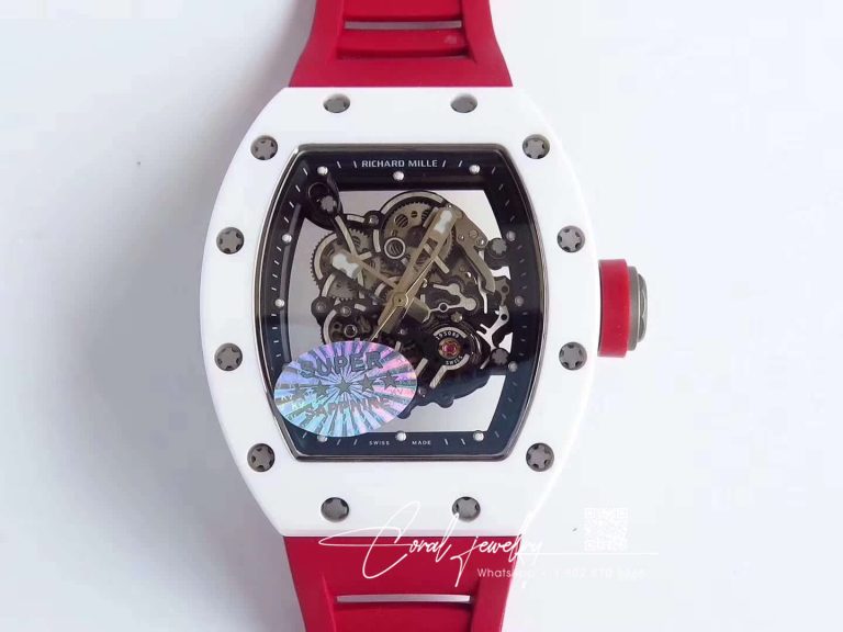 Replica Richard Mille Rm055 Red Strap Kv Factory Skeleton Dial (1)