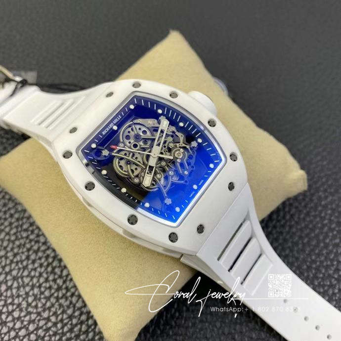 Replica Richard Mille Rm055 Zf Factory White Strap (2)