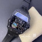 Replica Richard Mille Rm12 01 Tourbillon Kv Factory Black Skeleton Carbon Fiber Dial (7)