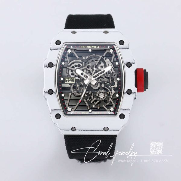 Replica Richard Mille Rm35 01 Bbr Factory Black Fabric Strap (10)