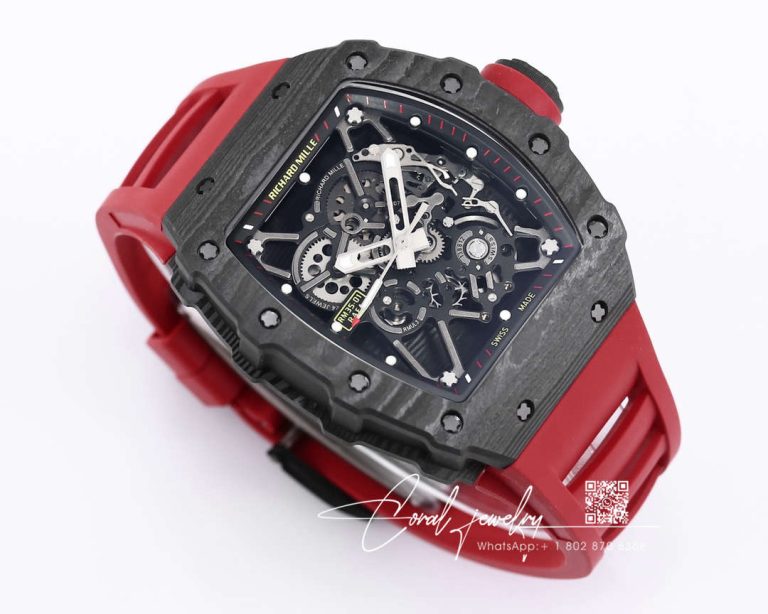 Replica Richard Mille Rm35 01 Bbr Factory Carbon Fiber Case Rubber Strap (2)