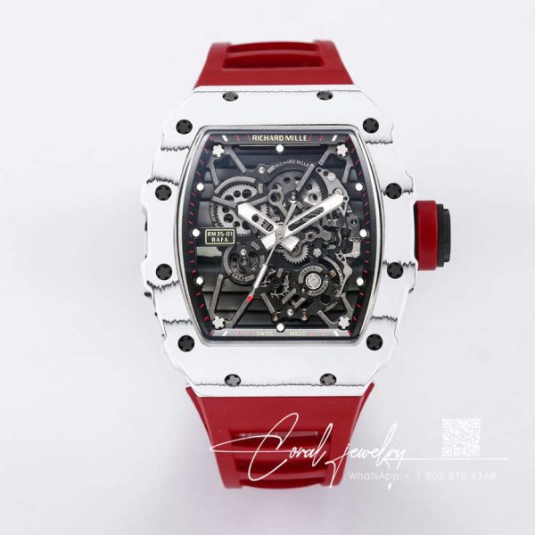 Replica Richard Mille Rm35 01 Bbr Factory Red Fabric Strap (1)