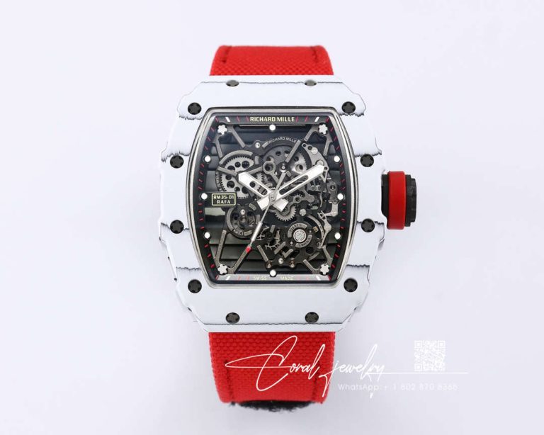 Replica Richard Mille Rm35 01 Bbr Factory Red Fabric Strap (10)