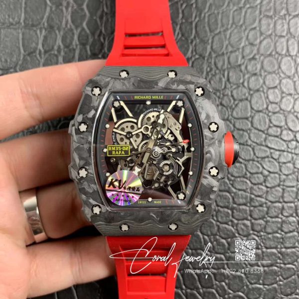 Replica Richard Mille Rm35 02 Kv Factory Red Strap (1)