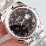 Replica Rolex Datejust 116234 36mm Ar Factory Black Dial Rome Time Scale (4)