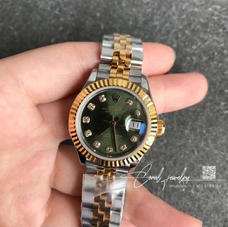 Replica Rolex Datejust M278273 0030 31mm Gs Factory Green Diamond Dial (1)