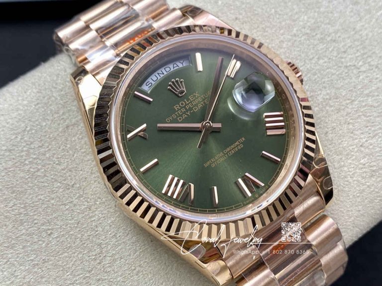 Replica Rolex Day Date 228235 40mm Ew Factory Green Dial (2)