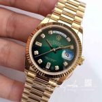 Replica Rolex Day Date M128238 0069 Yellow Gold Ew Factory Gradual Green Dial (3)