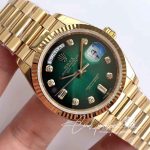 Replica Rolex Day Date M128238 0069 Yellow Gold Ew Factory Gradual Green Dial (4)