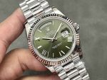 Replica Rolex Day Date M228236 0008 Gm Factory V2 Green Dial Stainless Steel (2)