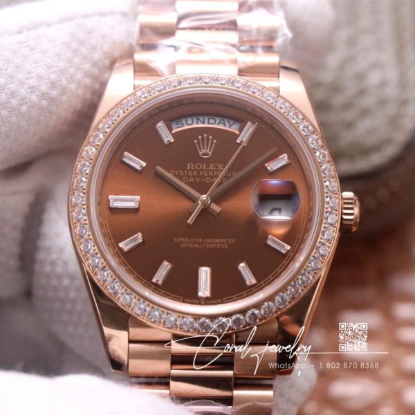 Replica Rolex Day Date M228345rbr 0006 Ew Factory Brown Dial (1)