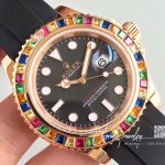 Replica Rolex Yacht Master 116695sats 40mm Noob Factory 18k Rose Gold Wrapped Black Dial (4)