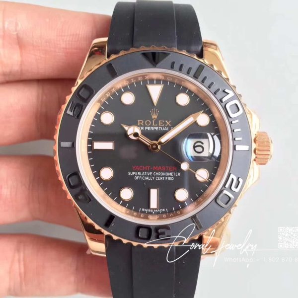 Replica Rolex Yacht Master 40mm 116655 Noob Factory Black Dial (1)