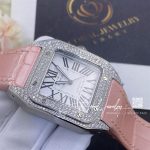 Cartier Santos 100 Automatic Womens Watch Wm501751 Coral (6)