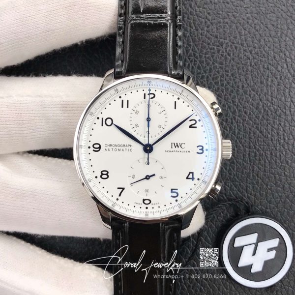 Replica Iwc Portugieser Chronograph Edition 150 Years Iw371602 Zf Factory White Dial (1)