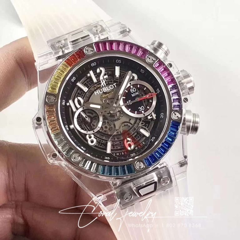 Replica Hublot Big Bang Unico 411.jx.4802.rt Colorful Diamonds Bezel Skeleton Dial (2)