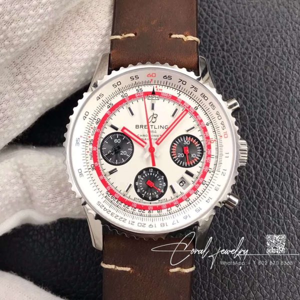 Replica Breitling Navitimer 1 B01 Chronograph 43 Twa Edition Ab01219a1g1x1 V9 Factory Silver Dial (1)