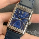 Replica Jaeger Lecoultre Reverso Flip Mg Factory Blue Strap (3)