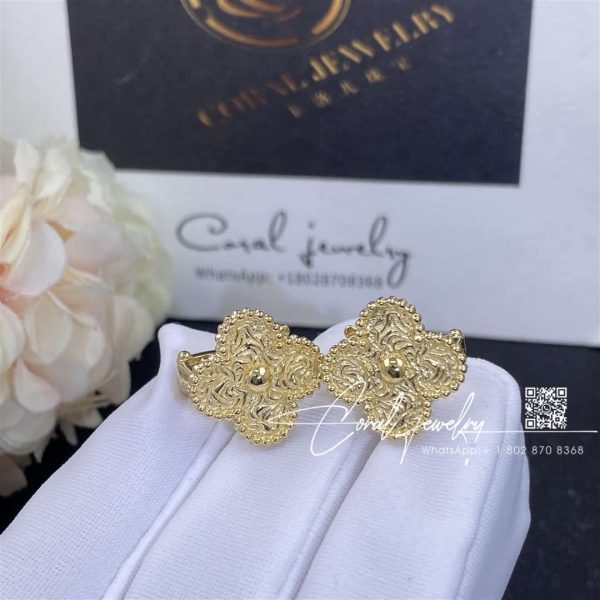 Van Cleef & Arpels Vintage Alhambra Earrings Yellow Gold Vcaro1ih00 (2)