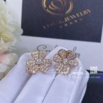 Van Cleef & Arpels Frivole Earrings, Small Model Rose Gold, Diamond Vcarp7rm00 (7)