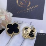 Van Cleef & Arpels Magic Alhambra Earrings 18k Yellow Gold, Onyx Vcara44300 (5)