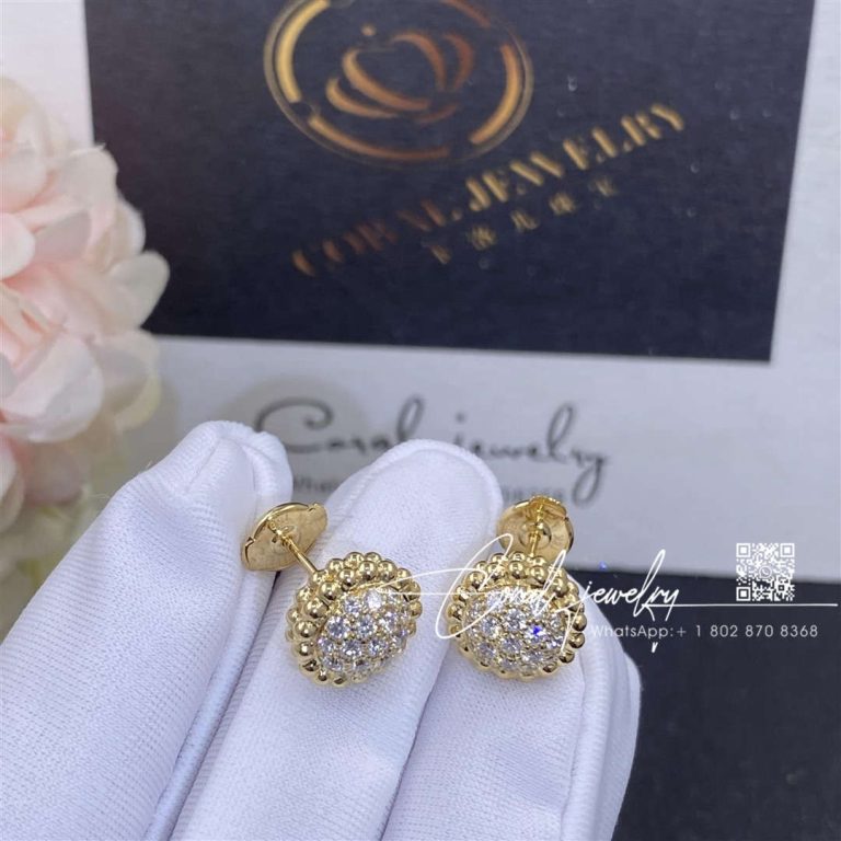 Van Cleef & Arpels Perlée Diamonds Earrings Yellow Gold, Diamond Vcaro9pg00 (2)