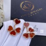 Van Cleef & Arpels Sweet Alhambra Effeuillage Earrings Rose Gold, Carnelian, Diamond Vcarn5pp00 (4)