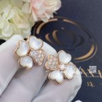 Van cleef & arpels cosmos earrings, small model rose gold, diamond, mother of pearl vcaro5bx00 (2)