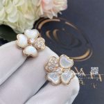 Van cleef & arpels cosmos earrings, small model rose gold, diamond, mother of pearl vcaro5bx00 (3)