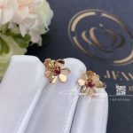 Van Cleef & Arpels Frivole Earrings, Mini Model Rose Gold, Ruby Vcarp7sa00 (5)