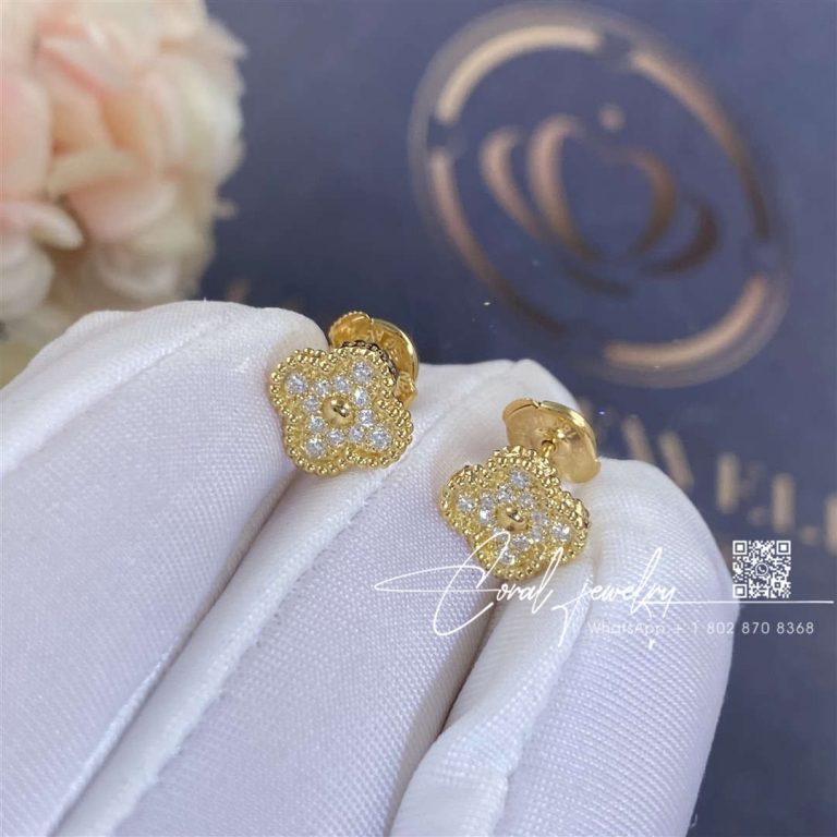 Van Cleef & Arpels Sweet Alhambra Earstuds Yellow Gold, Diamond Vcaro85500 (1)